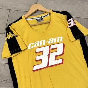 Kappa Can-Am 32 yellow racing graphic tee XL black stripe sporty streetwear Y2K